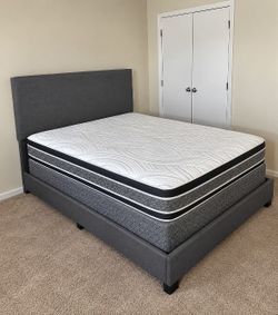 Queen size bed frame with mattress
