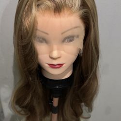 Synthetic Blend 13x4 Long BodyWave Brown and gold Lace Front Wig