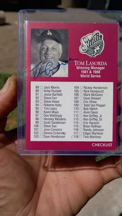 Tommy lasorda autograph card