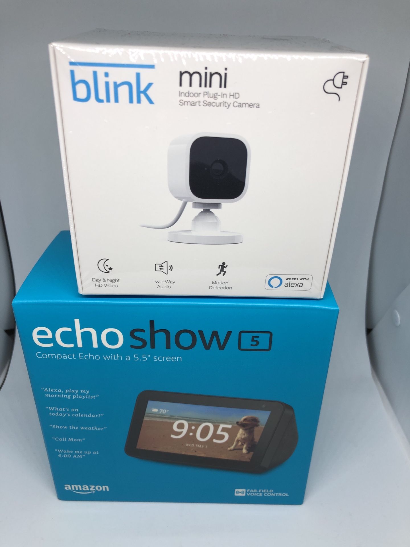 Brand new Echo show and mini blink camera ALL NEW!!!!