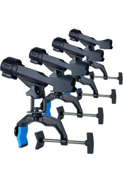 4 Pack Fishing pole Rod Holders for Boat large v Clamp universal 360 rotation