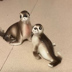 Vintage Sea Lion Salt And Pepper Shakers