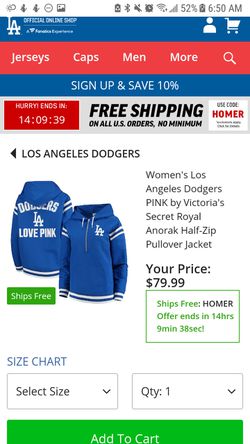 Victoria secret pink Dodgers jacket size xsmall ( FITS SMALL) runs