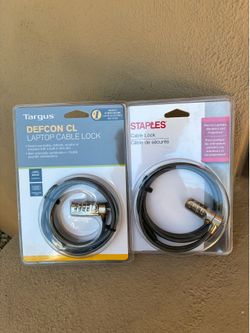 Laptop Cable Locks - Staples or Targus Defcon CL (New-in-Package)