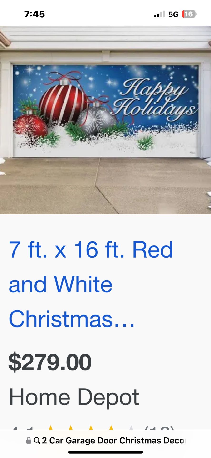 Garage Door Christmas Banner