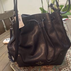 Women Dark Blue Coach Bag 