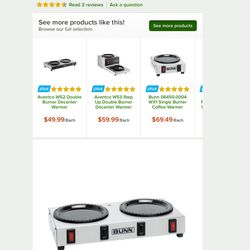 Bunn Double Burner Decanter Warmer