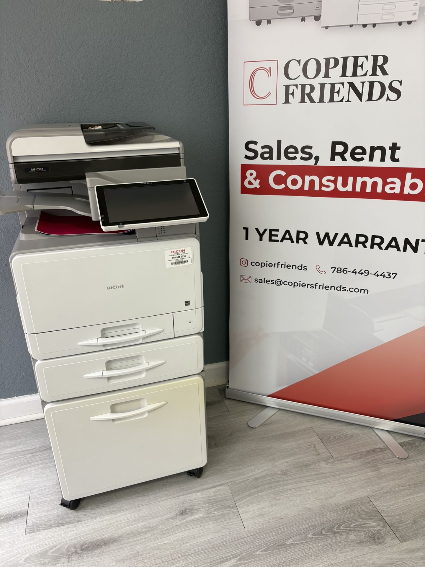 Office Printer Ricoh Mp C307 Color Copier Machine Laser