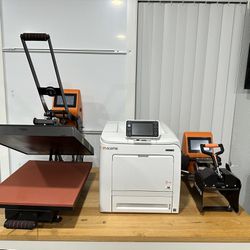 Ricoma White toner transfer Printer + Heat presses 