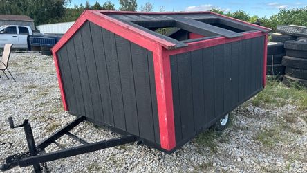 Wooden Shed on Trailer Frame