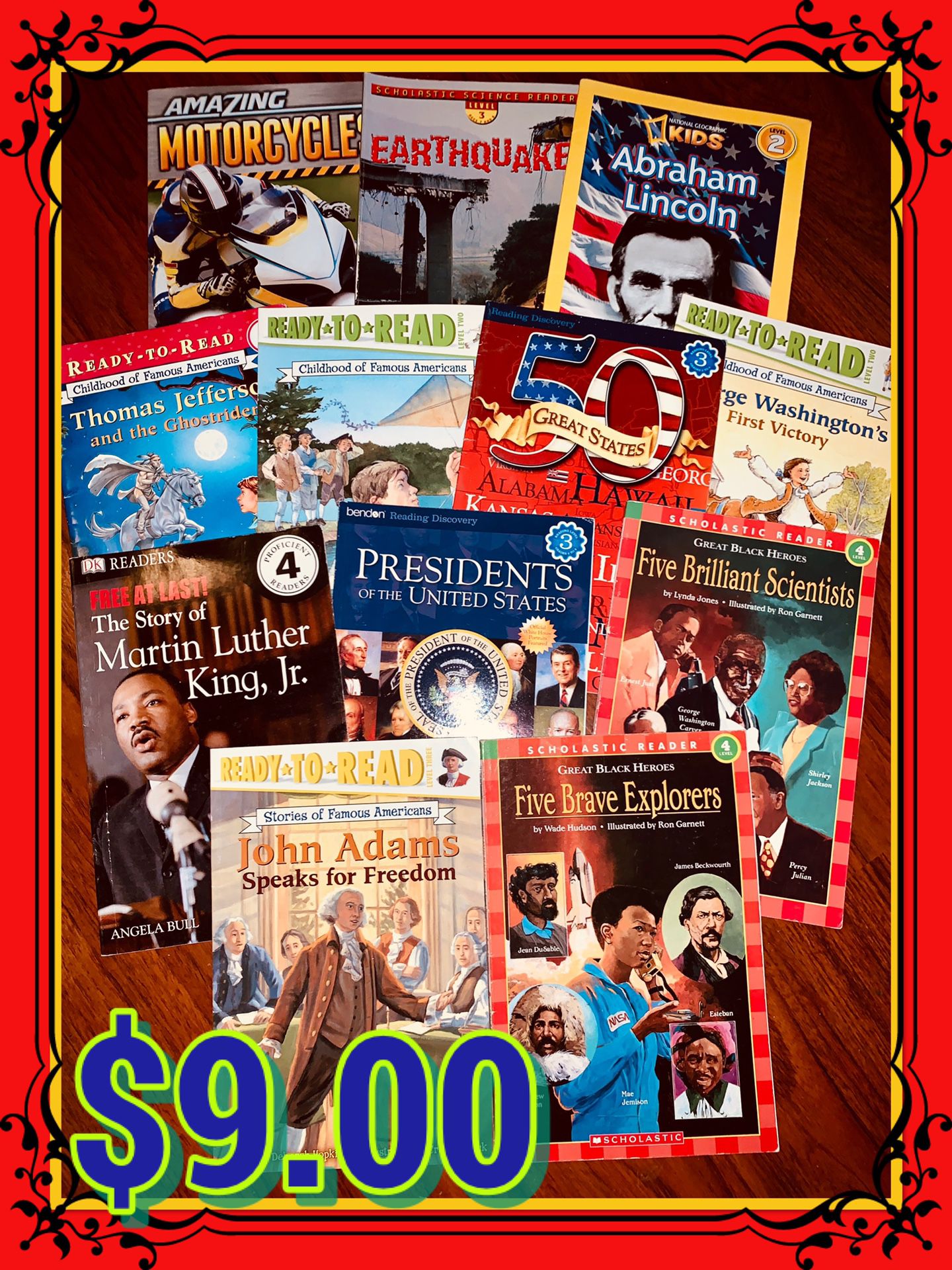 $9.00 early reader educational books
