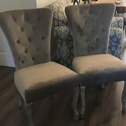 Velvet Chairs   Dining Or Occasional.  Beautiful Color.  2 Chairs