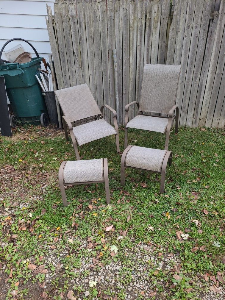 We're climbing lawn chairs. Nice shape.
