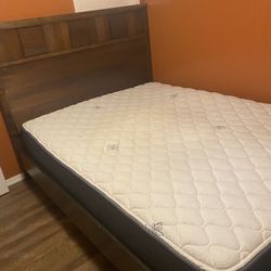 Queen  Bed Frame With 2 Boxes + Matress 