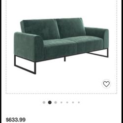 DHP Ivana Tufted Futon, Blue Velvet