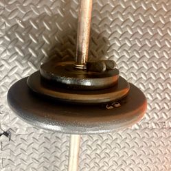 48 inches Steel Standard Barbell W/Weight Plates: 25s, 10s and 5s ponders. 93 # Brute W.