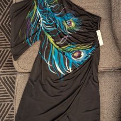 Women's Bisou Bisou Peacock Feather Dress