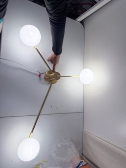 3-Light Gold Sputnik Ceiling Light Fixture