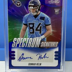 2025 Absolute Football Spectrum Signatures Gunnar Helm Auto /35 Titans