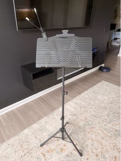 Donner Sheet Music Stand with Light, DMS-1 Portable Metal Music Stand, Tabletop Music Book Stand for Guitar, Ukulele, Violin Players