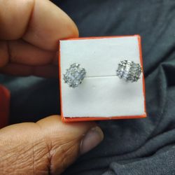 Baguette Sterling Silver Ear Ring