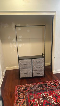 Fabric Drawers Dresser with Metal Frame