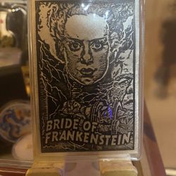Monster Rods Oz Silver Collectible Bar/Card. Bride of Frankenstein.