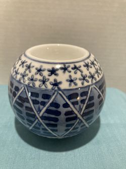 A Sphere Blue Ceramic Candle Holder