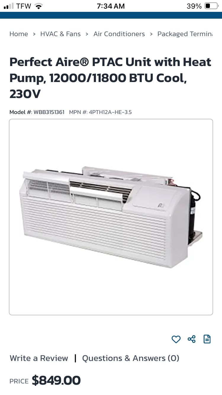 Brand New A/C!!❄️❄️ Premaire PTAC heater/ac Unit
