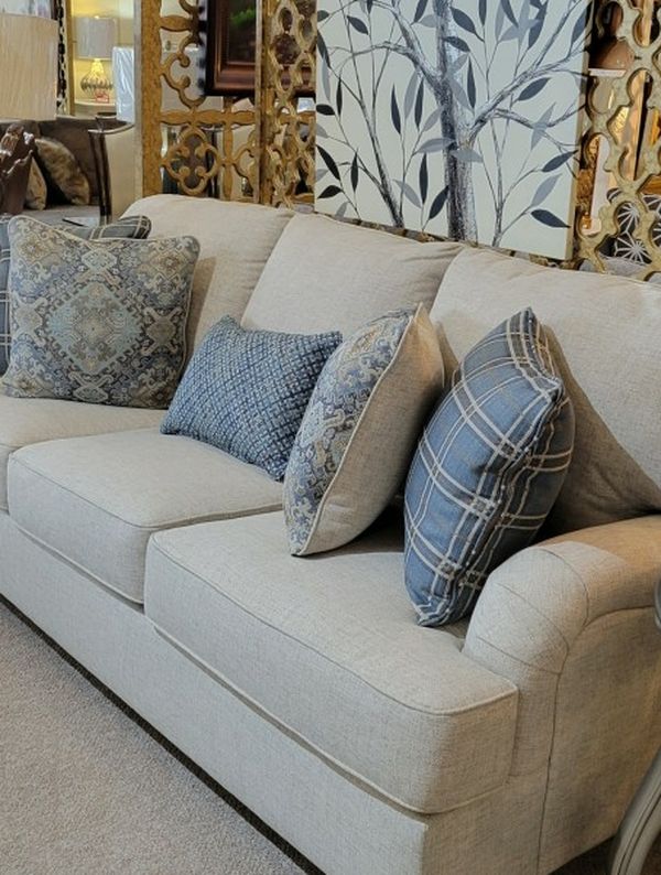 Light Grey Sofa (Couch) with Pillows