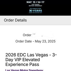 2026 EDC Las Vegas - 3- Day VIP Elevated Experience Pass