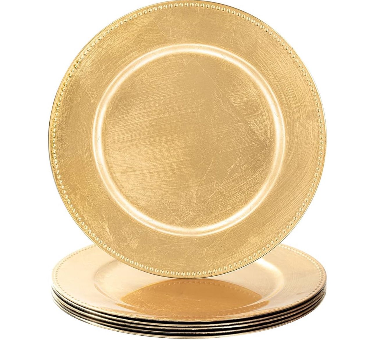 Charger Gold Plate 13” Beaded Rim