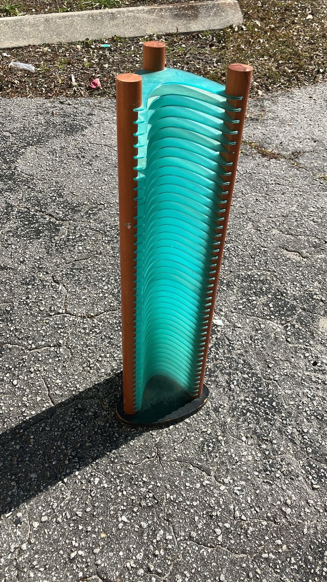 Old School Teal Cd Rack
