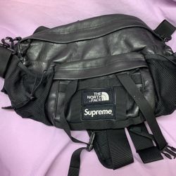 Supreme The North Face Leather Mountain Waist Bag 'Black’ Current Retail $804!