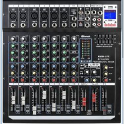 Dj Mixers 8 Channel Audio Mixer Sound Board with Bluetooth