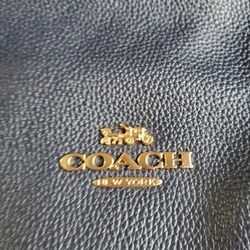 Ladies Navy Leather Bag W Tags