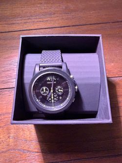 Armani Exchange Watch AX1344 - Outerbanks Chronograph 44mm - Black Silicone - In Box