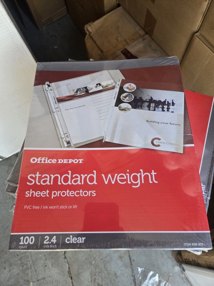 Office Depot Top-Loading Sheet Protectors, Standard Weight, Clear, Box Of 100 6 Pack