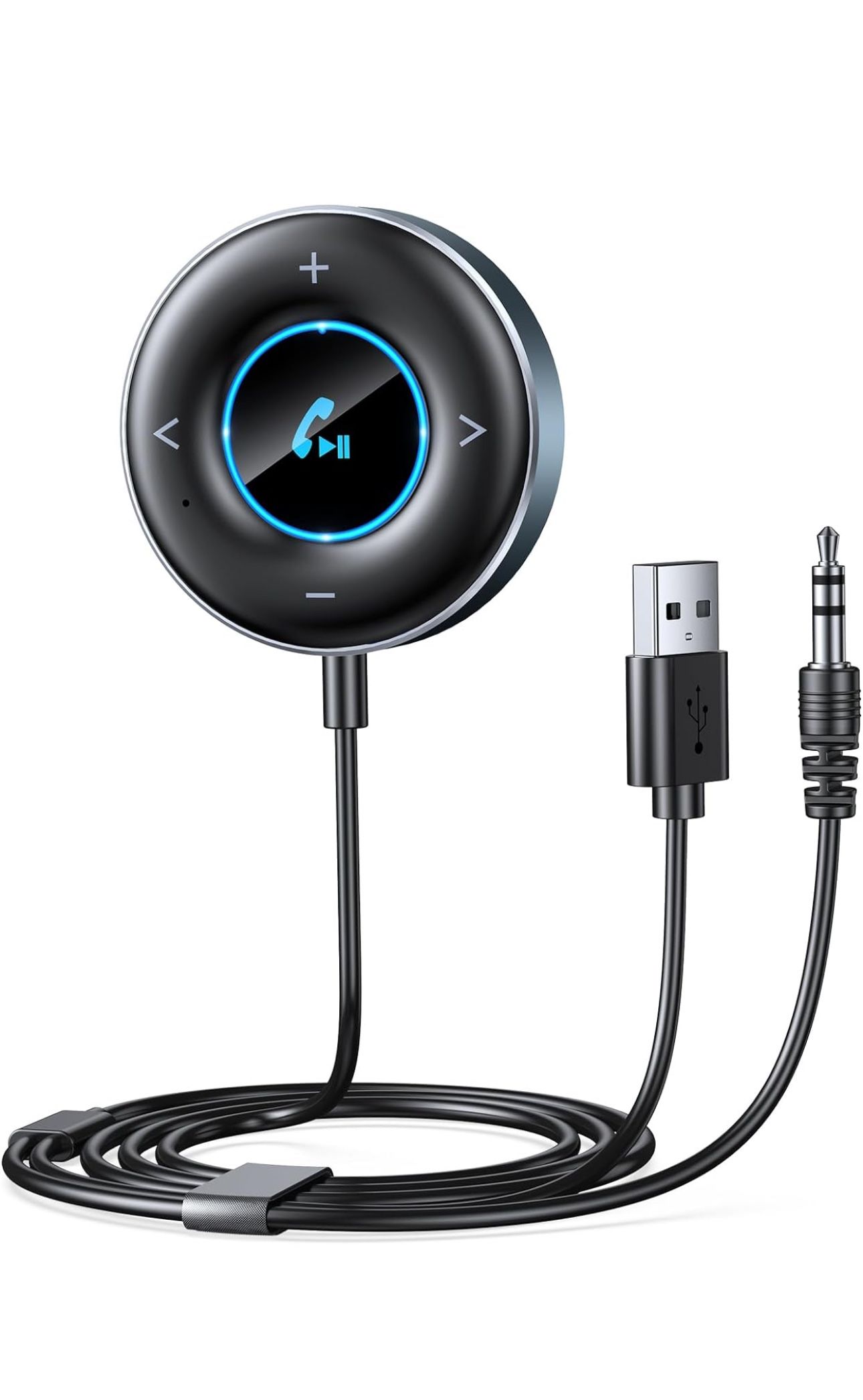 Bluetooth AUX Adapter for Car, [Plug and Play] Bluetooth 5.3 Receiver, 3.5mm AUX Bluetooth Car Adapter for Home Stereo/Speakers/Wired Headphones, Hand