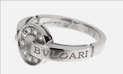 Authentic Bulgari 18 K White Gold Diamond Pendant Coctail Ring Full Set Box and Papers