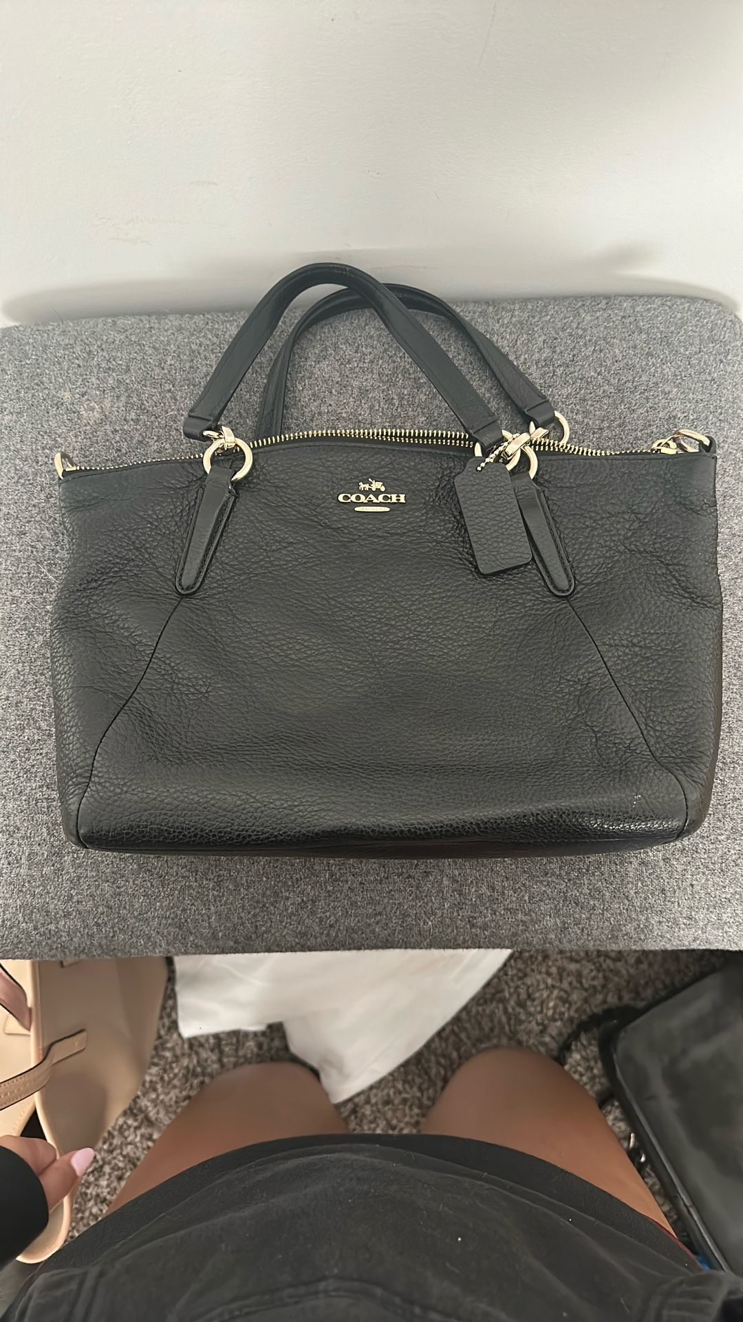 Coach Crossgrain Black Leather Purse