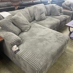 Lindyn Fog 3 Piece Sectional Couch 