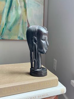 Vintage Hand Carved Tanzanian Wooden Female Bust ( H8.3" ) firm on price