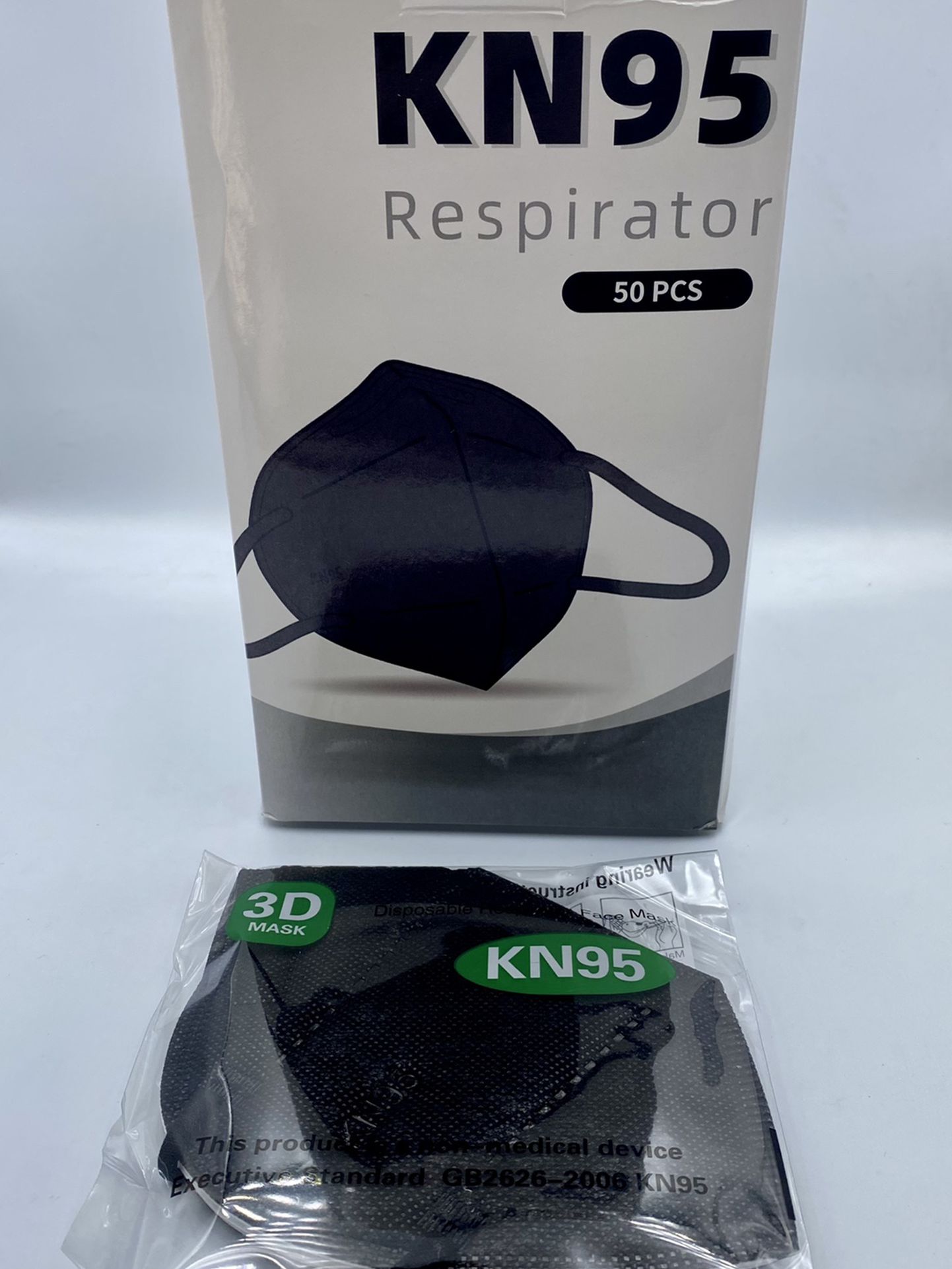 Black Disposable Respirator Masks — 50 pc