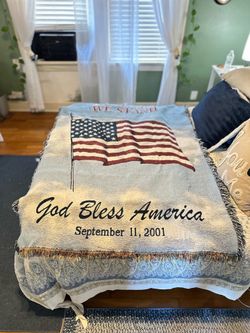 God Bless America September 11 Woven Throw Blanket