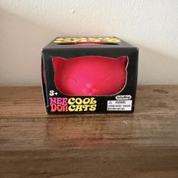 Schylling Nee Doh Cool Cats Pink Tear-Resistant Squeeze Ball 