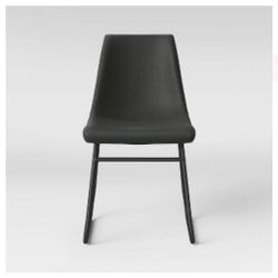 Bowden Faux Leather and Metal Fully Assembled Dining Chair Dark Gray 