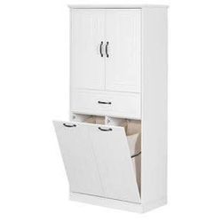 Cracked in the Back Newly Assembled 65.8'' Tall Freestanding Laundry Hamper Cabinet with Adjustable