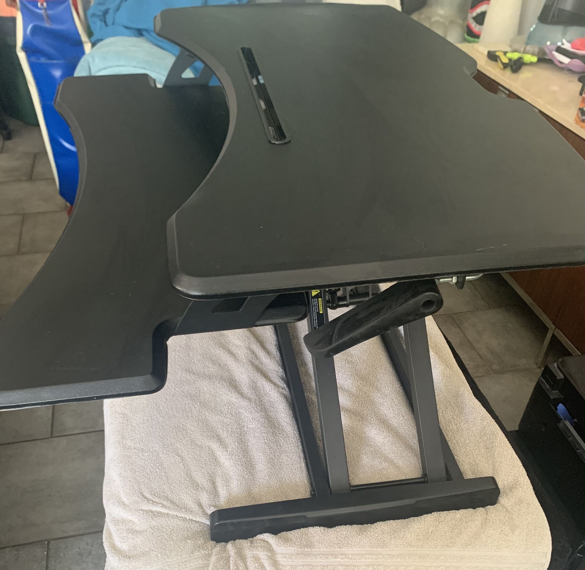 32" Desk Converter, Height Adjustable Standing Desk Converter,Dual Monitor Stand Riser with keyboard tray