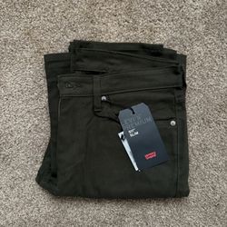 Levi’s 511 dark olive slim fit jeans 34x34